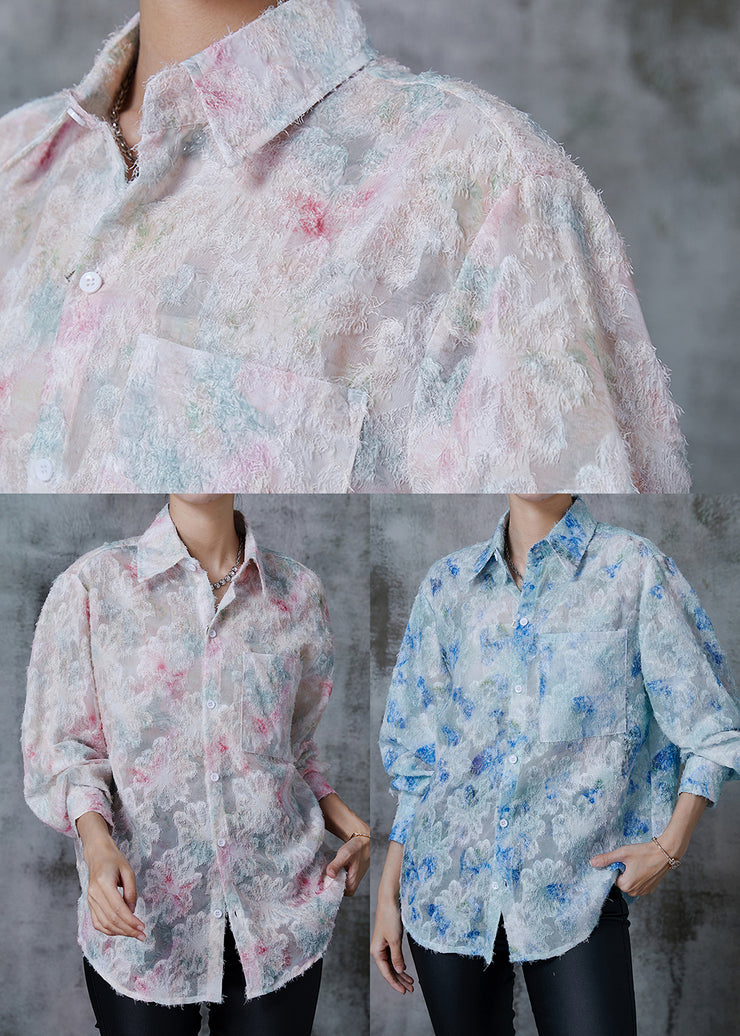 Modern Pink Oversized Tie Dye Chiffon Top Summer