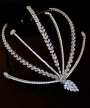 Modern Silk Alloy Zircon Leaf Floral Hairpin