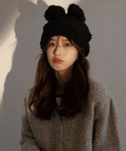 Modern White Rabbit Ears Warm Knit Bonnie Hat