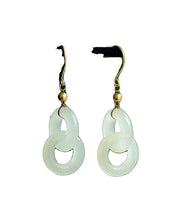 Modern White Silver Patchwork Jade Drop Earrings