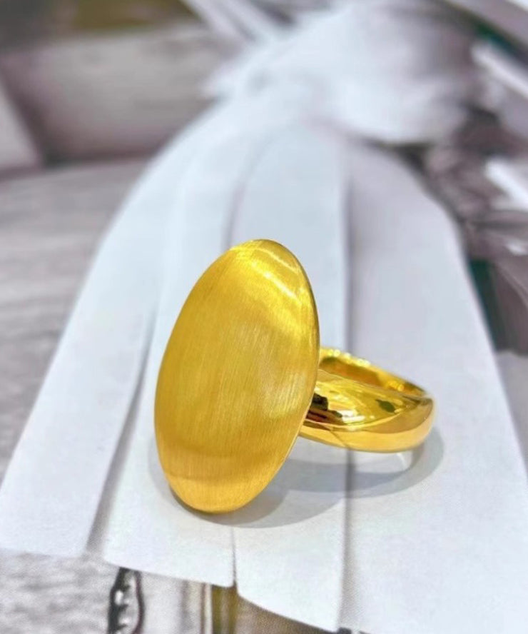 Modern Yellow 14K Gold Pigeo Egg Shaped Rings