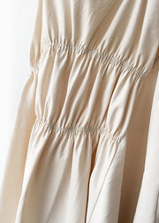 Natural Apricot Wrinkled Chiffon Maxi Skirts Fall