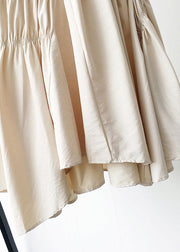 Natural Apricot Wrinkled Chiffon Maxi Skirts Fall