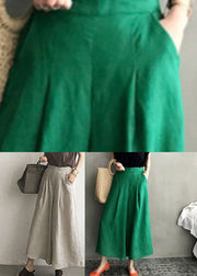 Natural Linen High Waist Wide Leg Pants Summer