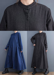 Navy Patchwork Denim Long Dress Oversized Exra Large Hem Fall