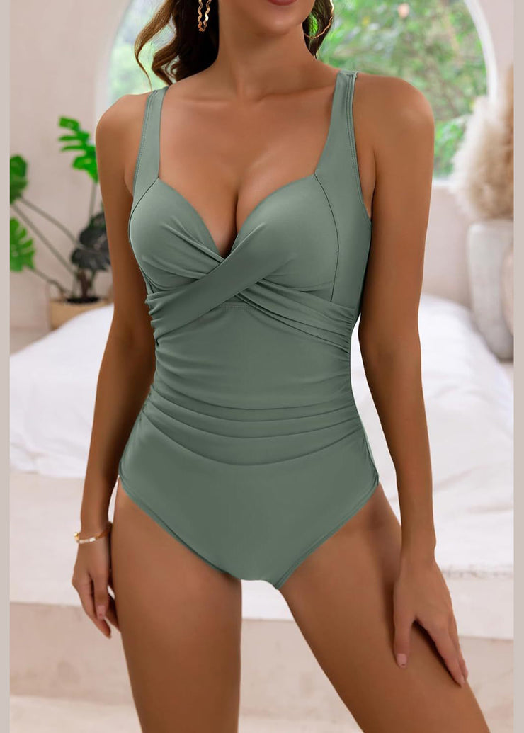 New 2024 Pea Green Bikini Backless Swimwear Set