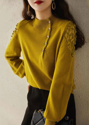 New Apricot O Neck Hollow Out Knit Sweaters Winter