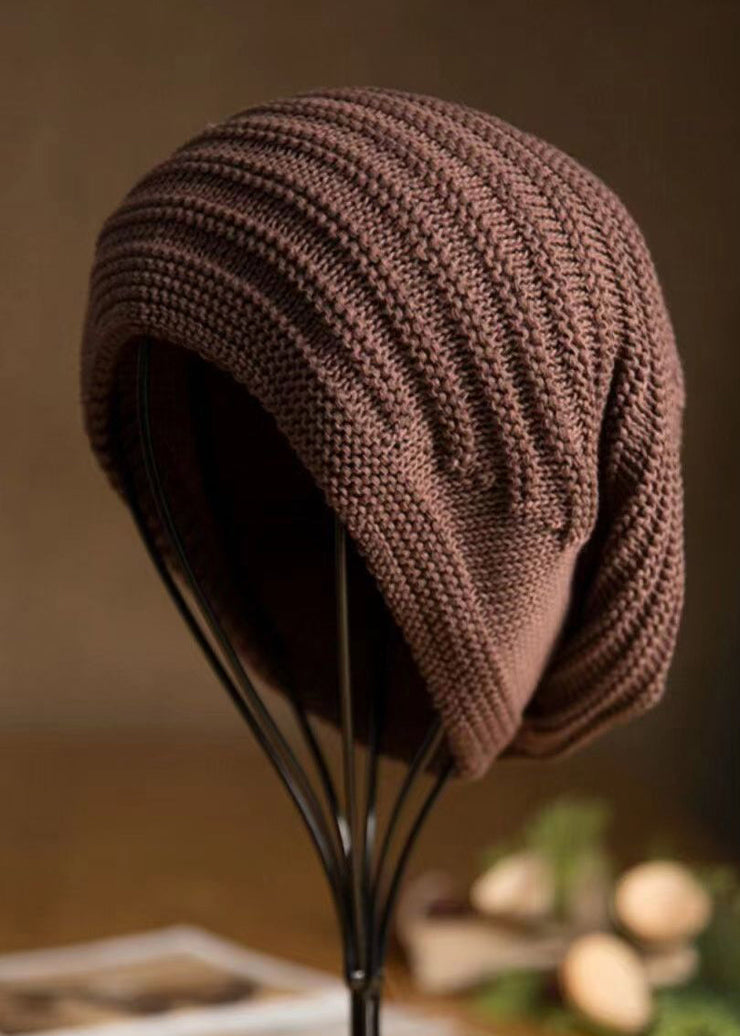 New Casual Khaki Knit Versatile Bonnie Hat