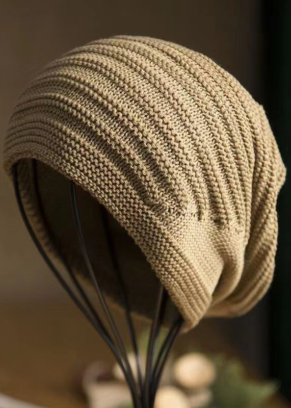 New Casual Khaki Knit Versatile Bonnie Hat