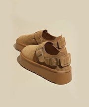 New Comfortable Brown Splicing Platform Loafer Shoes