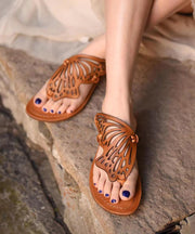 New French Flip Flops With Flat Bottoms Hollowed Out Butterfly Slippers