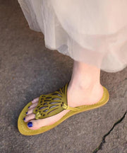 New French Flip Flops With Flat Bottoms Hollowed Out Butterfly Slippers