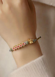 New Handwoven Grey Peach Blossom Good Luck Bracelet