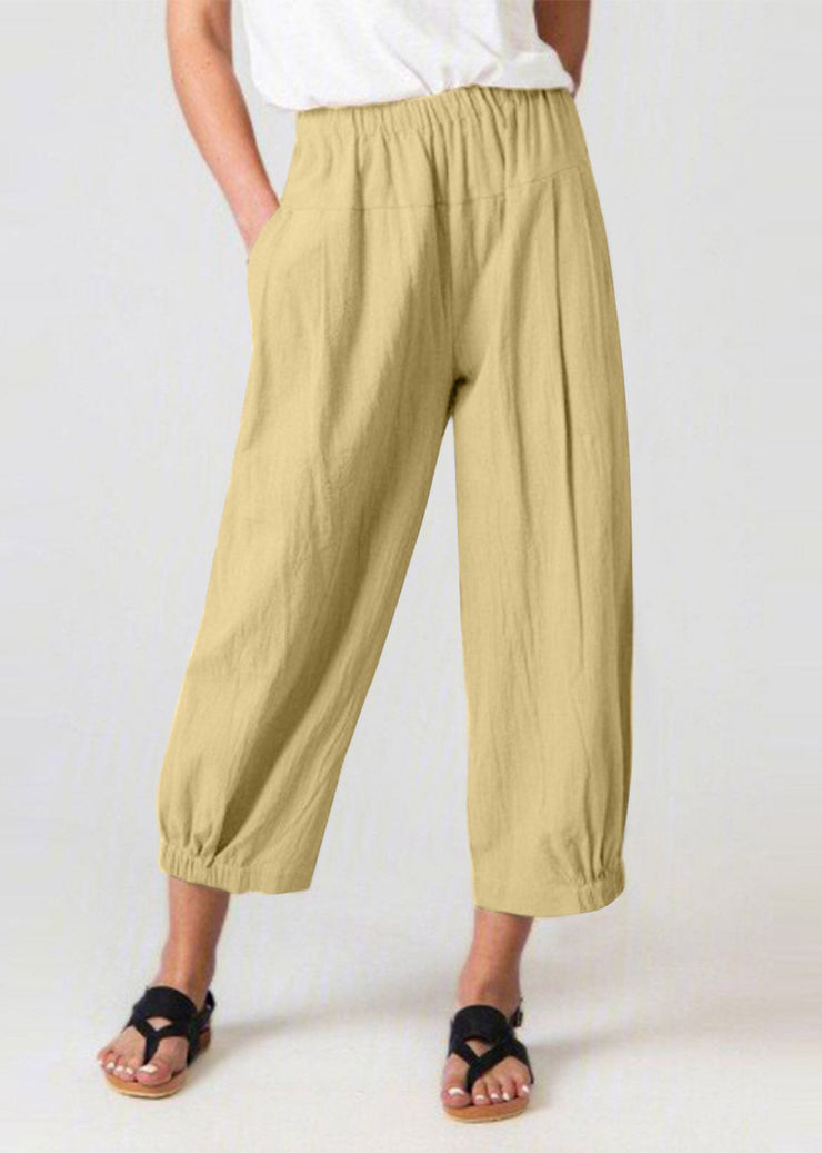 New Loose Harlan Pants High Waist Army Green Cotton Cropped Pants