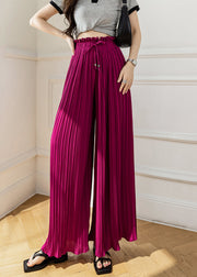 New Rose Ruffled High Waist Chiffon Crop Pants Summer