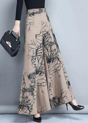 New Spring Ink Print High Waist Wide Leg Pants