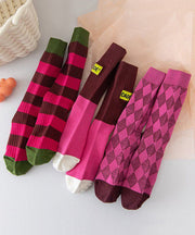 New Stripe Embroidery Versatile Trendy Mid Calf Socks