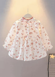 New Yellow Button Print Cotton Baby Girls Dresses Long Sleeve