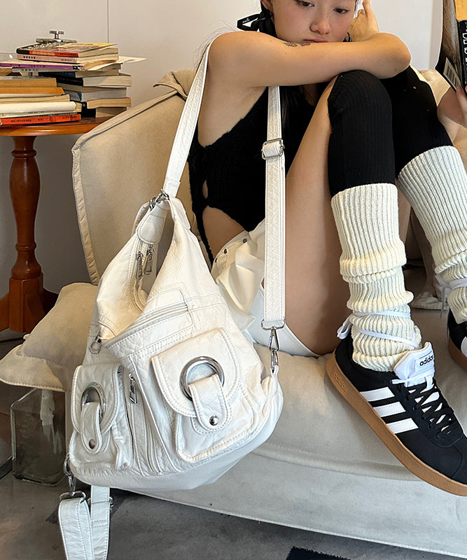 Novelty White High Capacity Design Crossbody Shoulder Bag