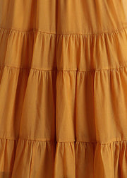 Orange Elastic Waist Tulle A Line Skirts Summer