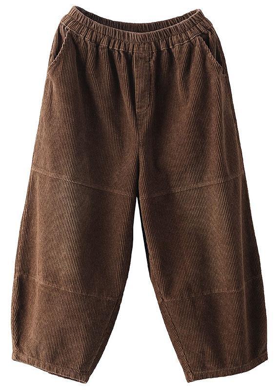 Organic Chocolate High Waist Wide Leg Fall Pants Corduroy - bagstylebliss