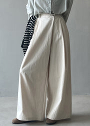 Organic Grey Pockets High Waist Cotton Wide Leg Pants Fall