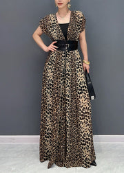 Organic Leopard Print Flattering Jumpsuits Summer