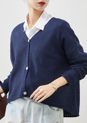 Organic Navy Oversized Knit Cardigans Spring