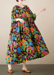 Organic Print Patchwork Cozy Long Dresses Summer