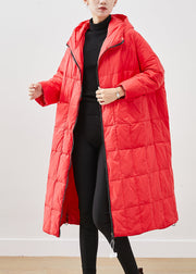 Organic Red Oversized Warm Duck Down Puffers Jackets Winter