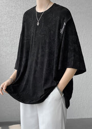 Organic White O Neck Patchwork Cotton Oversized T Shirt Men Summer