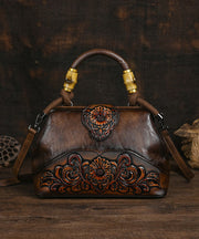 Original Beige Handmade Retro Embossed Handbag