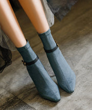 Original Comfortable Zippered Splicing Stiletto Boots Blue