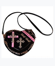 Original Cross Design Rivet Heart Messenger Bag