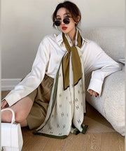 Original Design Beige Print Rectangle Cotton Shawl