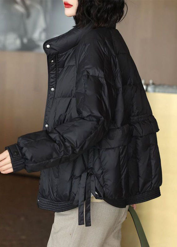 Original Design Black Stand Collar Thick Duck Down Down Jacket Winter