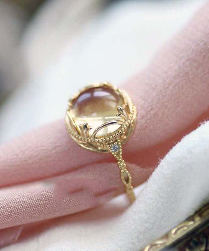 Original Design Gold Sterling Silver Overgild Zircon Crystal Rings