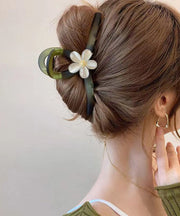 Original Design Green Acrylic Floral Hairpin