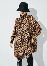 Original Design Oversized Leopard Print Blouses Spring