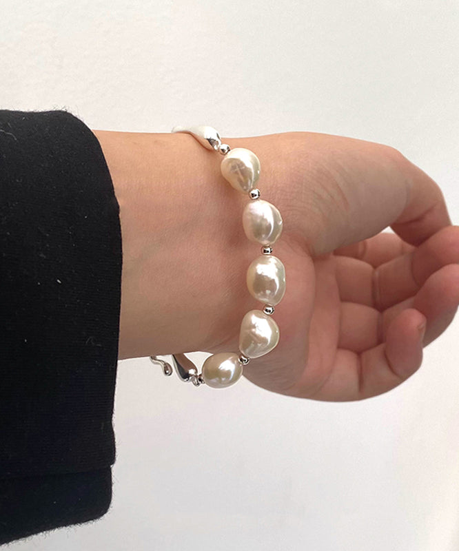 Original Design White Sterling Silver Pearl Bracelet