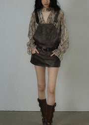 Original New Versatile Shirt With Leather Skirt Set Summer