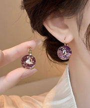 Original Purple Sterling Silver Alloy Gem Stone Stud Earrings