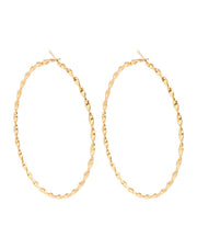 Oversize Gold Alloy Big Circle Hoop Earrings