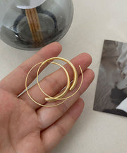 Oversize Gold Sterling Silver Alloy Hoop Earrings