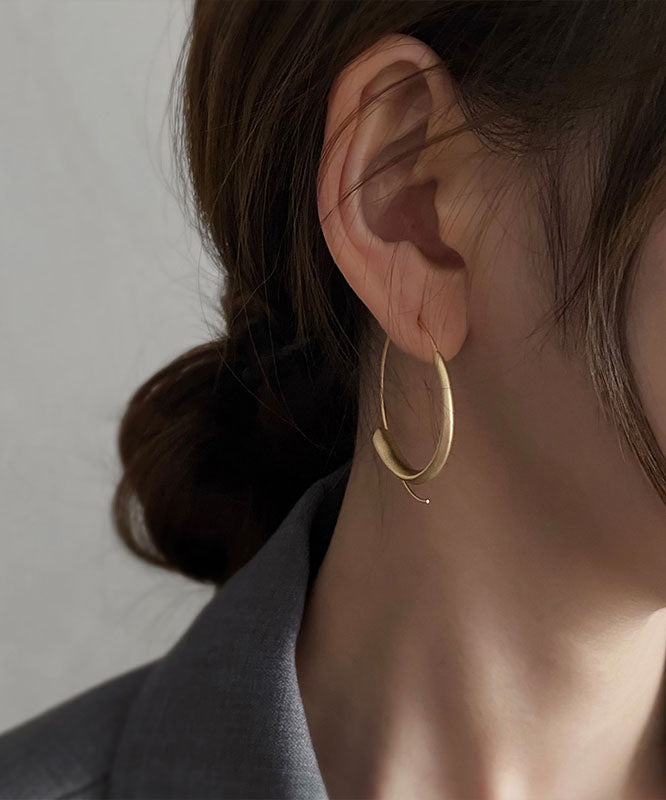 Oversize Gold Sterling Silver Alloy Hoop Earrings