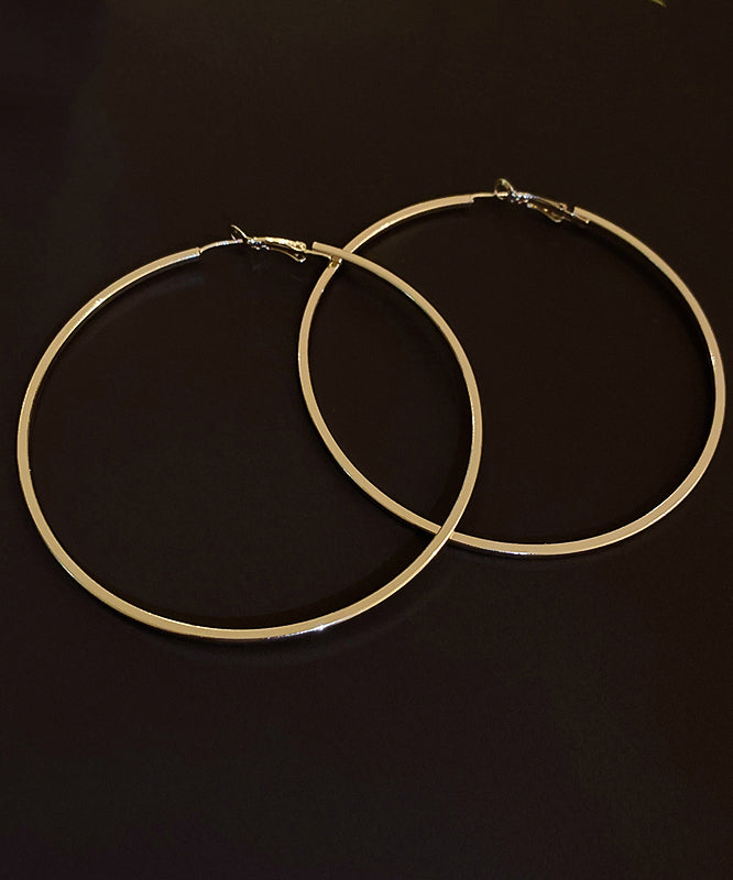 Oversize Silk Metal Circle Hoop Earrings