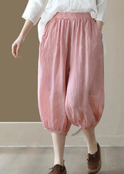 Pink Pockets Cozy Ramie Lantern Pants Summer