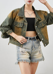 Plus Size Blue Oversized Denim Short Coats Fall