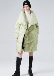 Plus Size Green Stand Collar Warm Duck Down Down Coat Winter