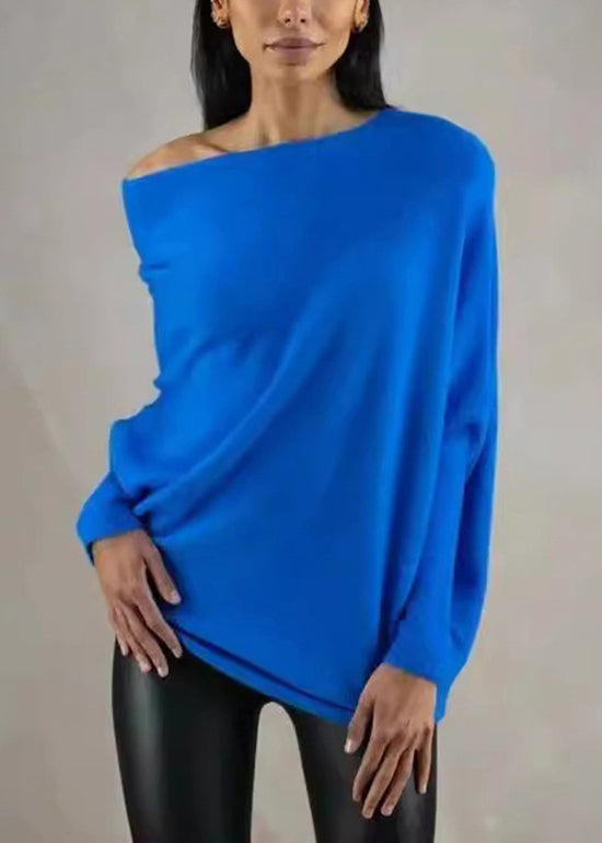 Plus Size Grey O Neck Knit Pullover Batwing Sleeve